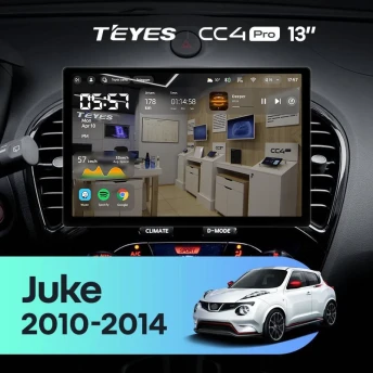 Штатная магнитола Teyes CC4 Pro 12/256 Nissan Juke (2010-2014) (13")
