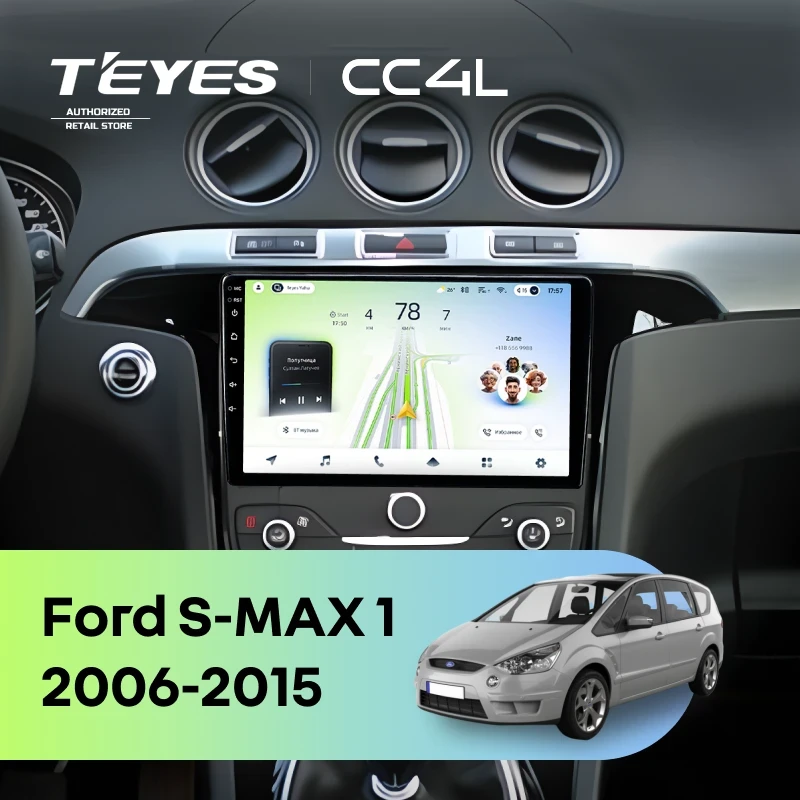 Штатная магнитола Teyes CC4L 4/64 Ford S-MAX 1 (2006-2015) F3