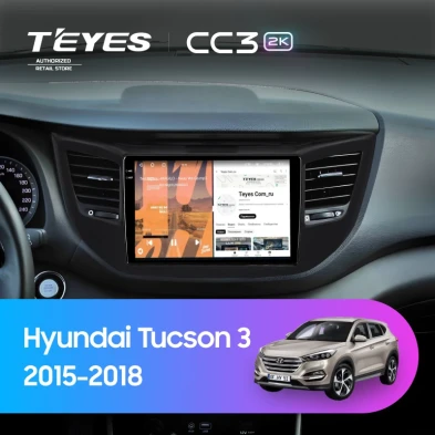 Штатная магнитола Teyes CC3 2K 360 6/128 Hyundai Tucson 3 (2015-2018) Тип-B (черная)