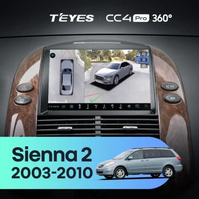 Штатная магнитола Teyes CC4 Pro 360 8/128 Toyota Sienna 2 II XL20 (2003-2010)
