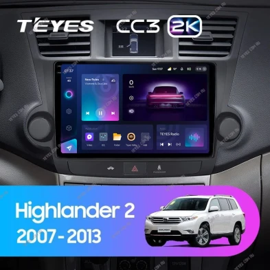 Штатная магнитола Teyes CC3 2K 6/128 Toyota Highlander 2 XU40 (2007-2013) F2 10"