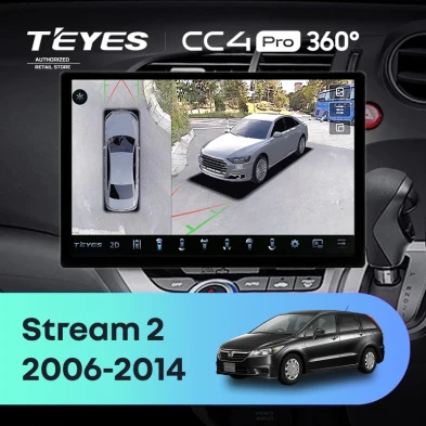 Штатная магнитола Teyes CC4 Pro 360 8/128 Honda Stream 2 (2006-2014) Правый руль (13")