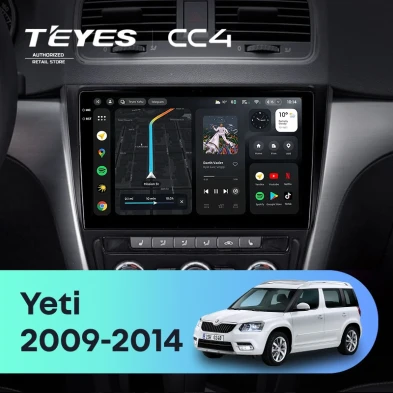 Штатная магнитола Teyes CC4 8/128 Skoda Yeti 5L (2009-2014) (10 inch Universal)