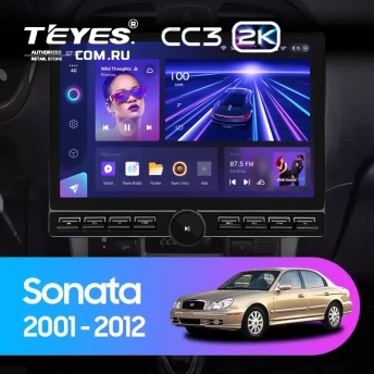 Штатная магнитола Teyes CC3 2K 6/128 Hyundai Sonata EF рестайлинг (2001-2012) (13" с кнопками)