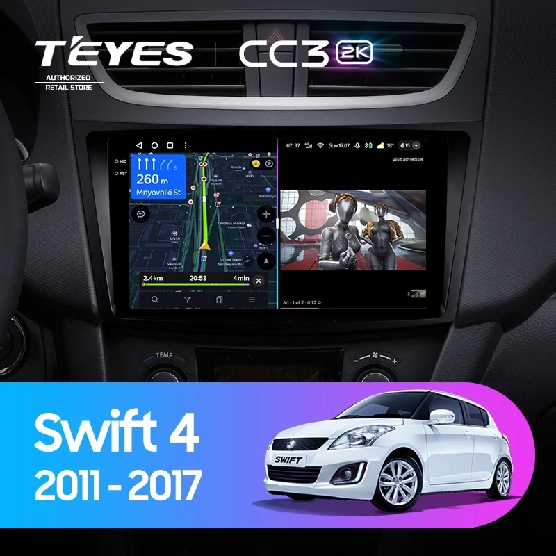 Штатная магнитола Teyes CC3 2K 4/64 Suzuki Swift 4 (2011-2017)