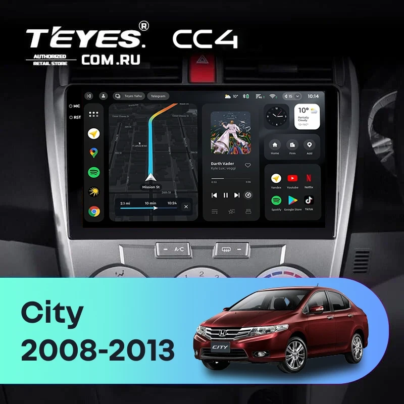 Штатная магнитола Teyes CC4 8/128 Honda City (2008-2013)