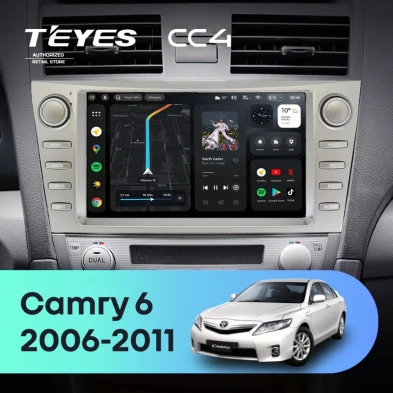 Штатная магнитола Teyes CC4 6/64 Toyota Camry 6 XV 40 (2006-2011) F4 с кнопками
