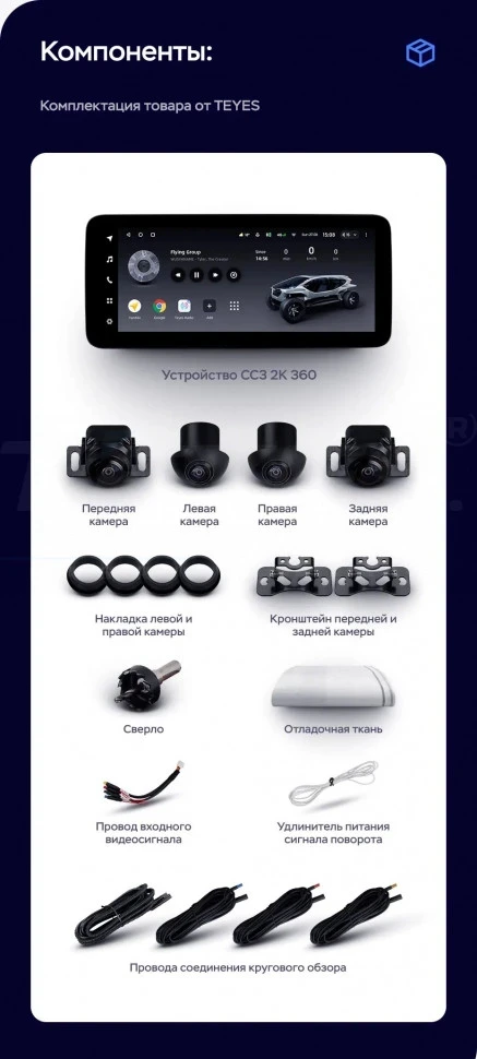 Штатная магнитола Teyes LUX ONE 360 6/128 Jeep Compass MK (2010-2016)