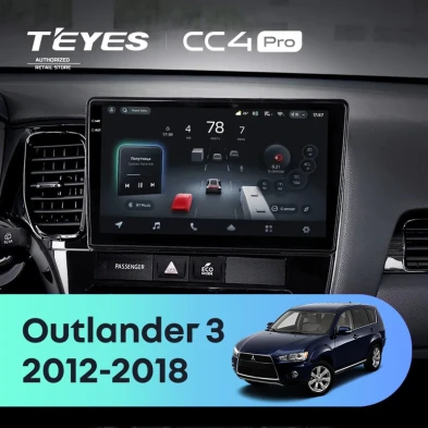 Штатная магнитола Teyes CC4 Pro 12/256 Mitsubishi Outlander 3 (2012-2018) Тип-A