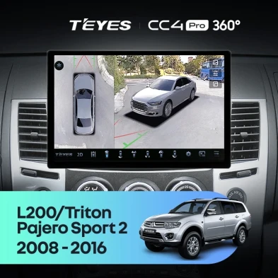 Штатная магнитола Teyes CC4 Pro 360 12/256 Mitsubishi Pajero Sport 2 (2008-2016) (13")